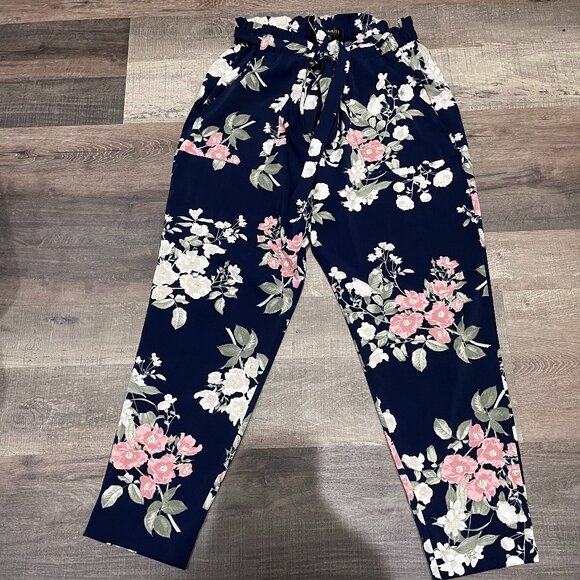 Dynamite - Navy Blue Floral Dress Pants - Picture 1 of 7